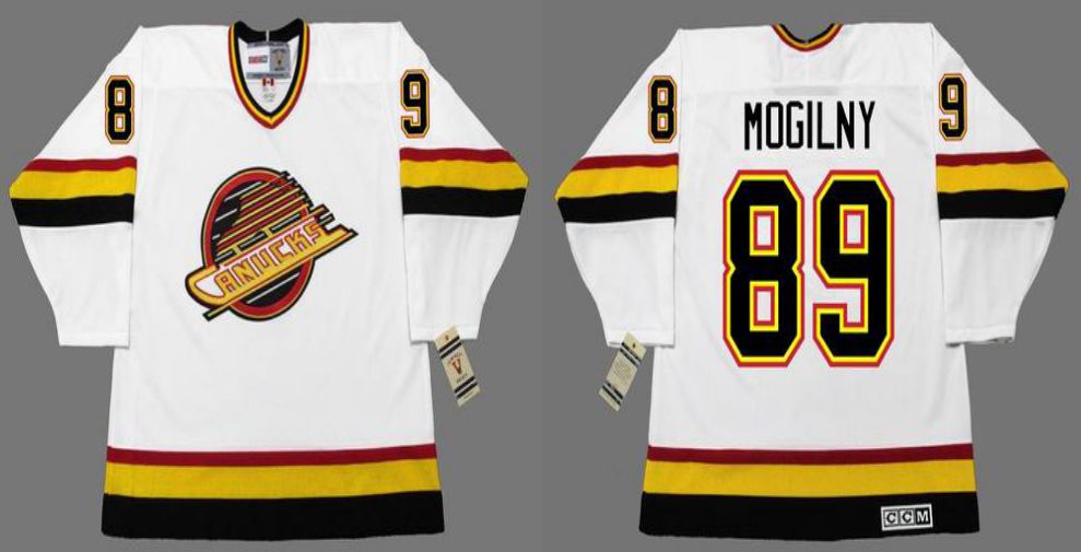2019 Men Vancouver Canucks 89 Mogilny White CCM NHL jerseys